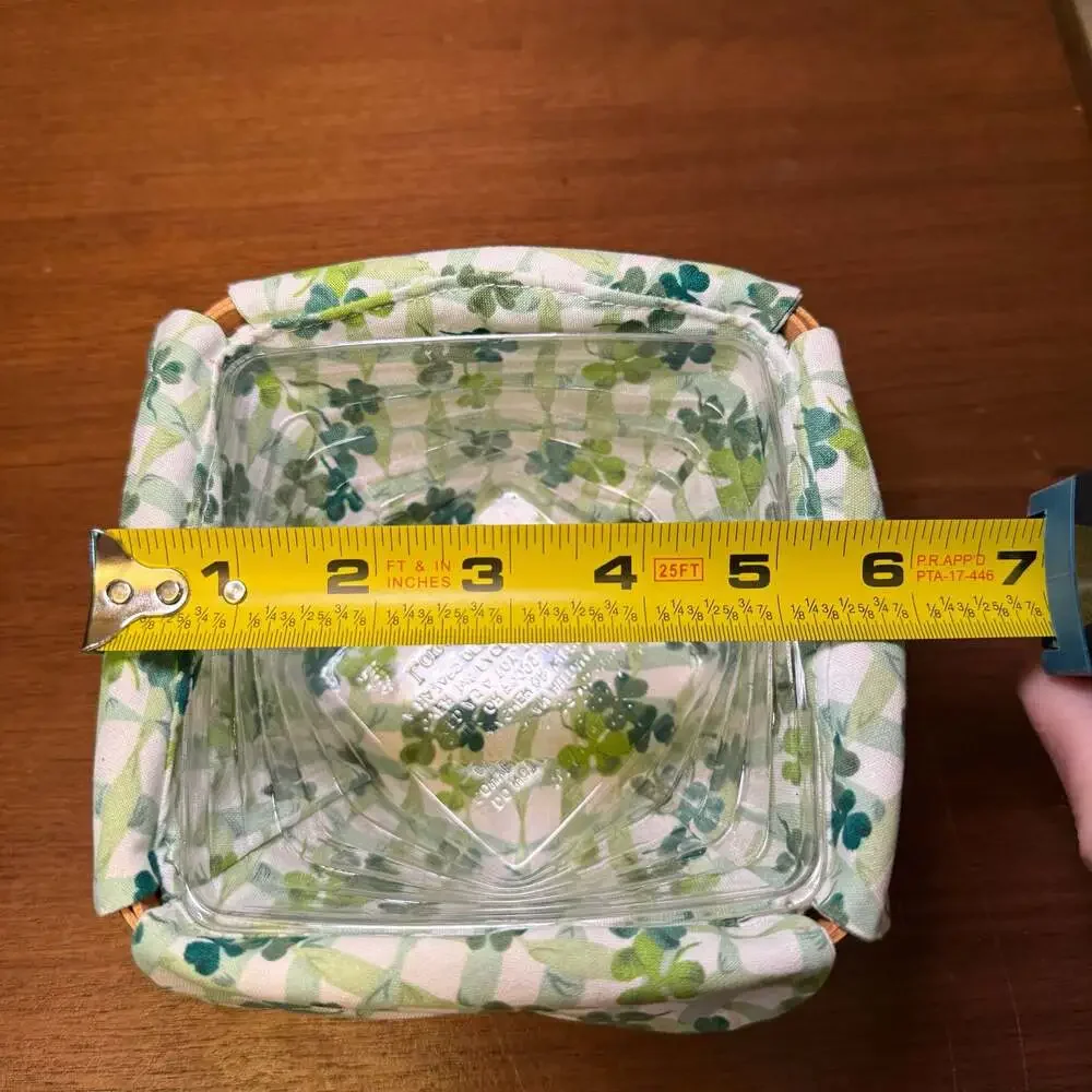 Longaberger 2006 Lucky Twist Basket Lid Fabric Liner Protector Shamrock St. Patr